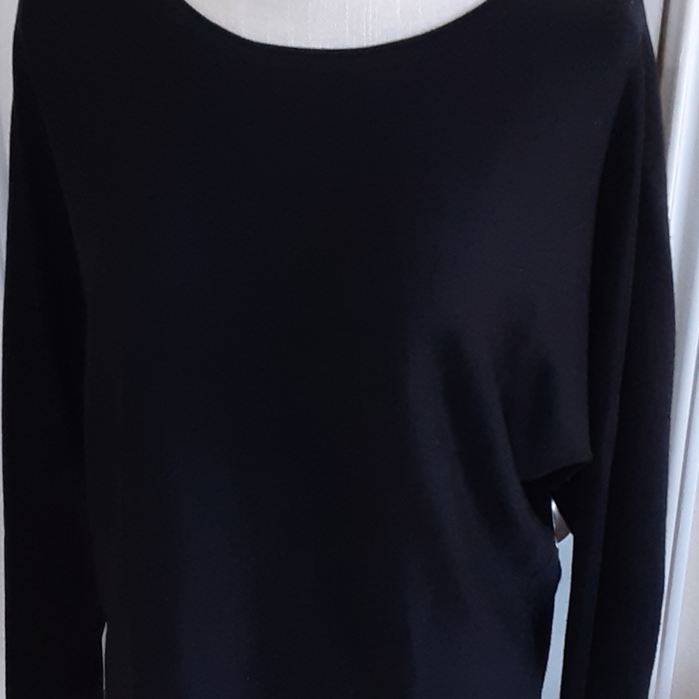 M Magaschoni Basic Black Layer With Sheer Sleeve … - image 1